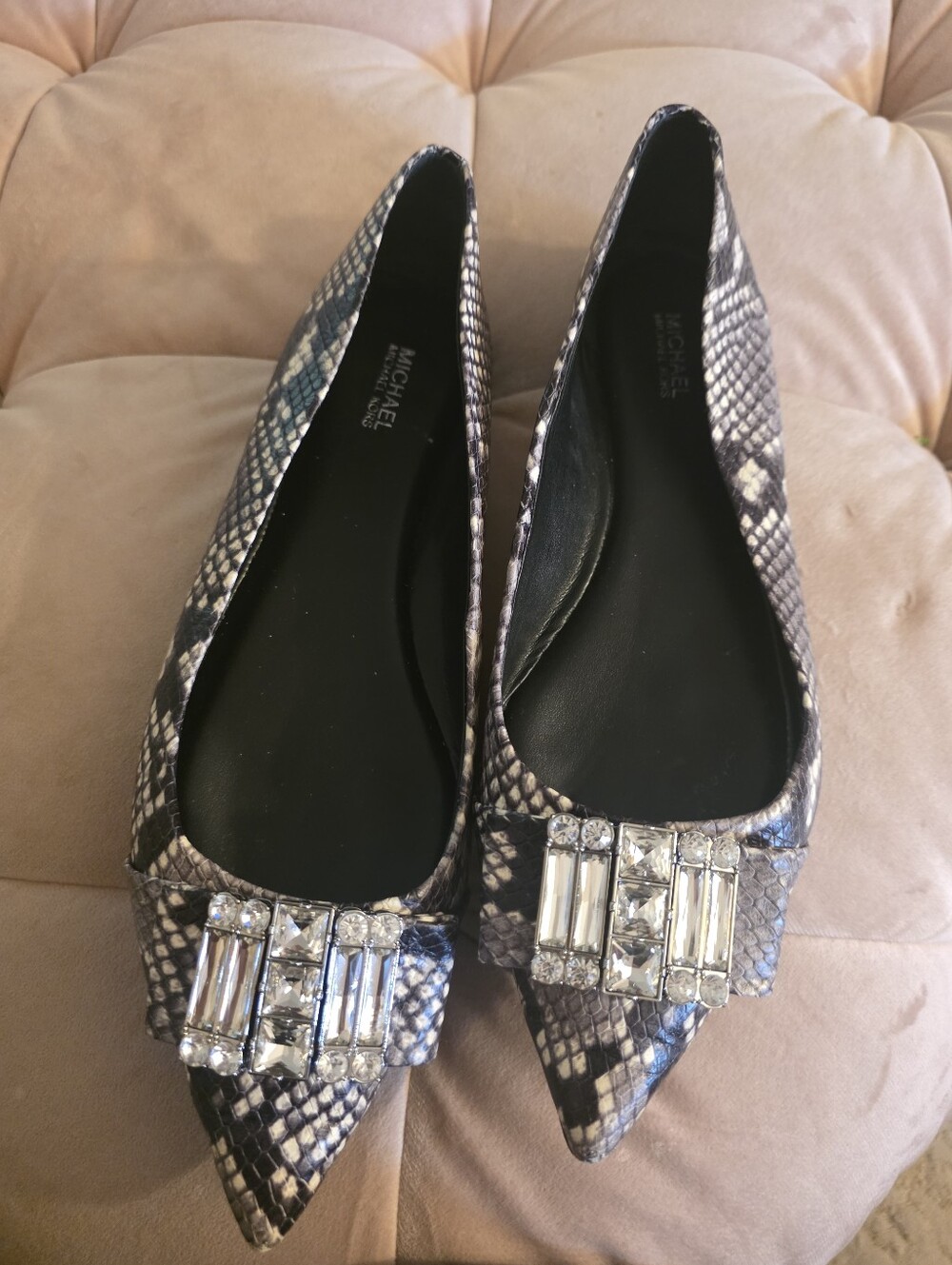 Michael Michael Kors Snakeprint Bling Flats